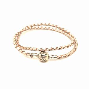 Pandora Brown Round Clasp Wrap Bracelet